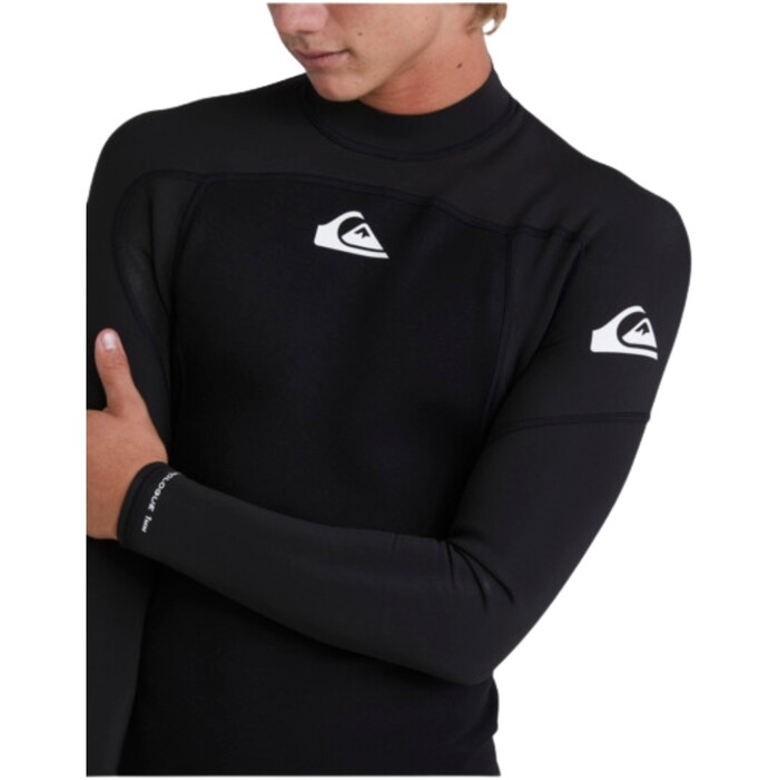 2024 Quiksilver Hombres Prologue 1mm Top De Neopreno De Manga Larga EQYW803048 - Black